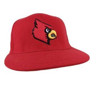 Adidas Louisville Cardinals Fitted Stretch Hat Cap Red S/M NCAA College Athletic